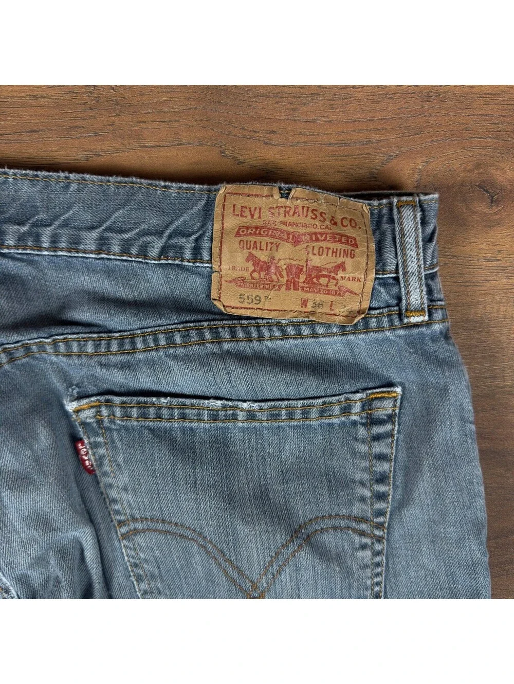 Vintage Y2K Levis 559 Relaxed Straight Jeans Mens 36x34 Blue